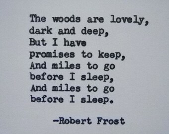 Robert Frost Eingegeben Die Road Not Taken Gedicht Zitat Hand Etsy