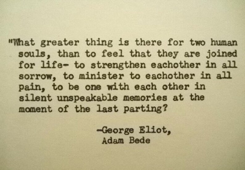 George Eliot Quote Adam Bede Quote Literary Love Quote Etsy