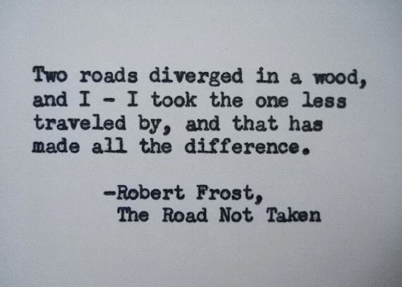 Robert Frost Eingegeben Die Road Not Taken Gedicht Zitat Hand Gemacht Mit Vintage Schreibmaschinentaste Robert Frost Zitat Zitat