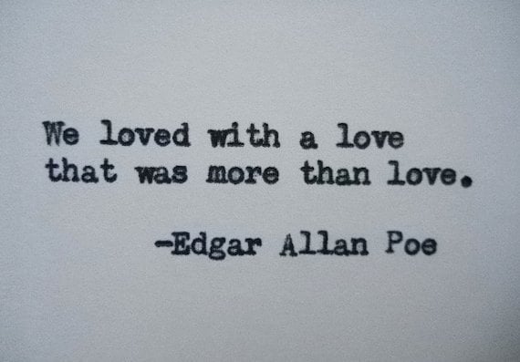 Edgar Allan Poe Love Quotes Extraordinary EDGAR ALLAN POE Love Quote Typed On Typewriter Love Quote Etsy Edgar Allan Poe Love Quotes Extraordinary EDGAR ALLAN POE Love Quote Typed On Typewriter Love Quote Etsy