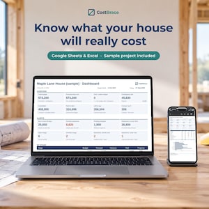 House Build Budget Spreadsheet & Home Build Tracker | Owner Builder Planner | Google Sheets, Excel