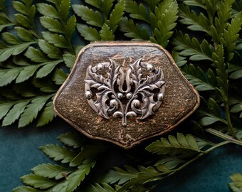 Sterling silver pewter holiday floral pin