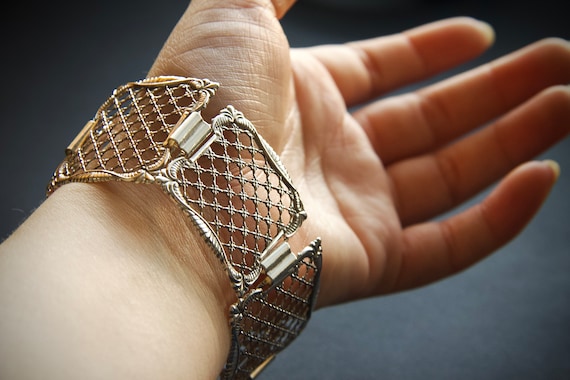 Segmented Silver Plate Bracelet - image 1