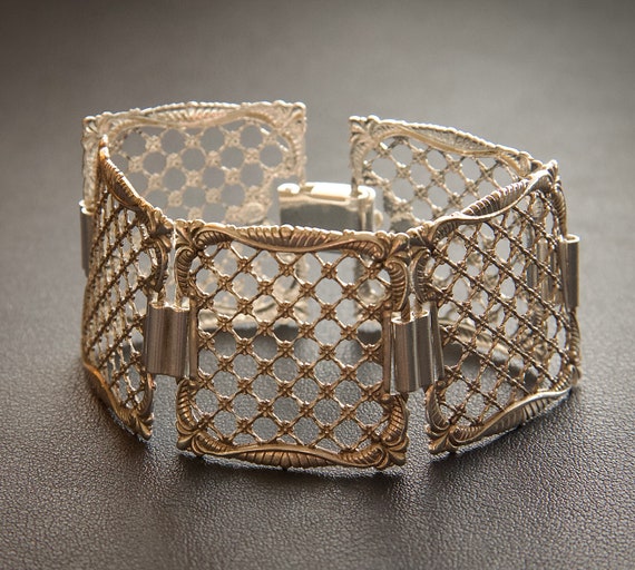 Segmented Silver Plate Bracelet - image 2