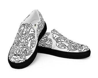 Instapschoenen van canvas met doodles-print voor heren