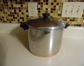 Vintage Revere Ware 1801 8 Quart Stock Pot Copper Clad Bottom Rome New York