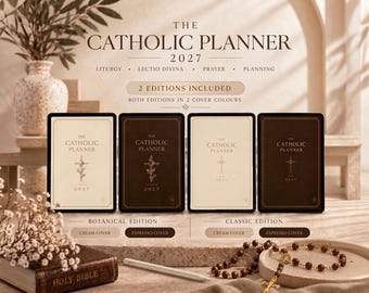 Catholic Digital Planner 2027 for Goodnotes, Daily Mass Readings, 4 Cover Editions