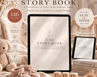 Digital Baby Memory Book for Goodnotes, Pregnancy Journal and First Year Keepsake