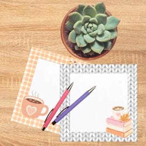 ミニ秋用メモ帳 3x3インチ | かわいい秋のメモ帳 | 50ページ | 秋の文房具 | ミニメモパッド | かわいいデスクアクセサリー | 4種類のデザインから選択可能