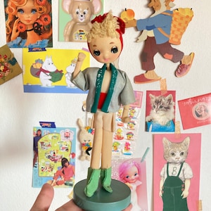 Cute Japanese vintage Girl Pose Doll / Bradley Doll / kitschy Big Eyed doll from Japan 1960s Showa era