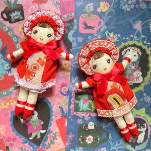 Cute Japanese handmade Red Bunka baby retro Showa doll : pick one