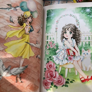 Cute Japanese 1980s Big Eye Girl Shoujo Manga Style by Yoko Tadarsu Illustrated and Coloring Book from Japan Showa retro 2020 image 10
