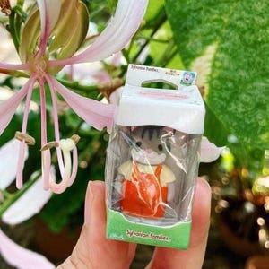 Cute retro Ado Mizumori tiny girl and boy charm or Lemon Milk strap or Miniature Sylvanian Families or Fueki from Japan : choose one MINI CAT SYLVANIAN