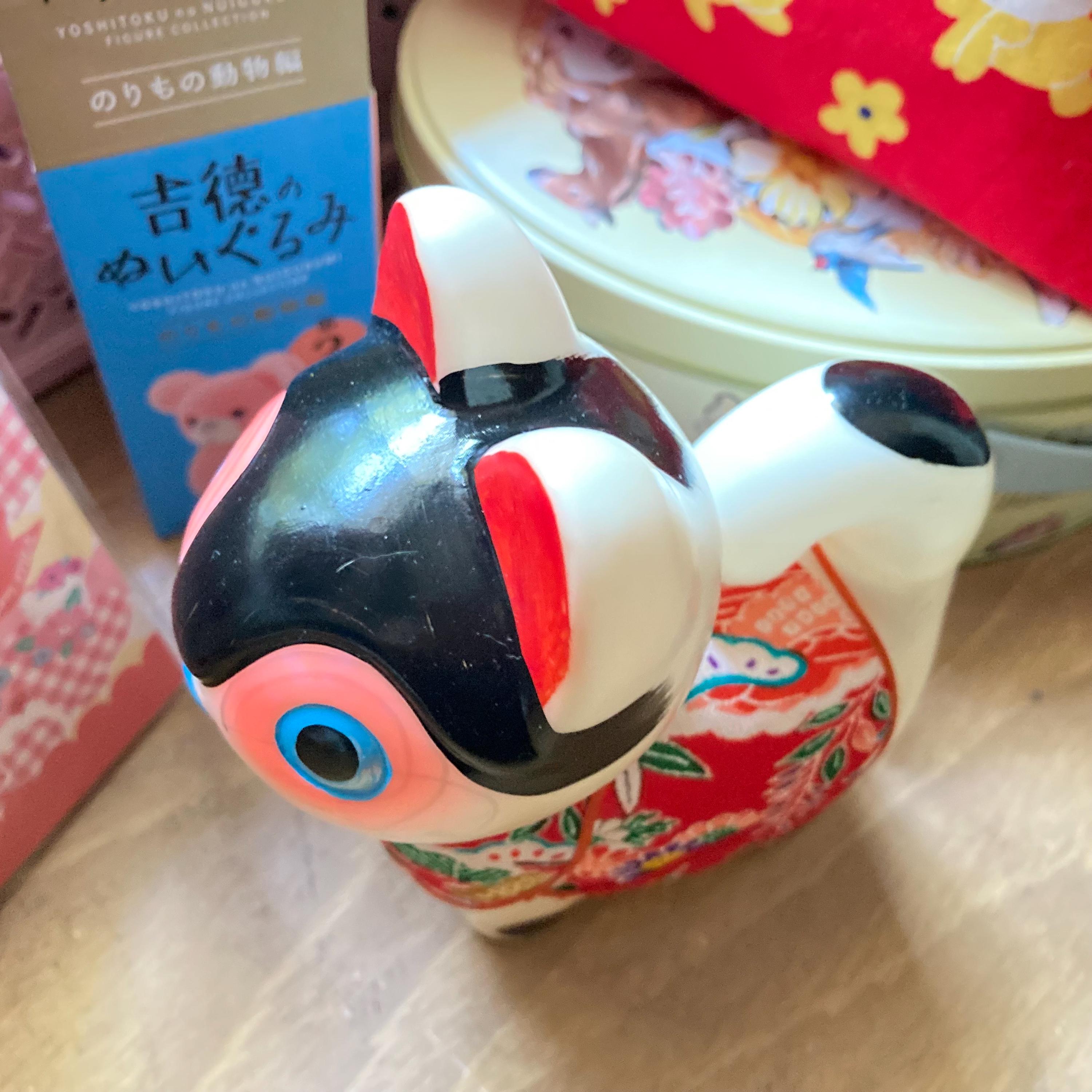 Cute Japanese Vintage Akita Inu Dog Hariko Traditional Rubber Toy