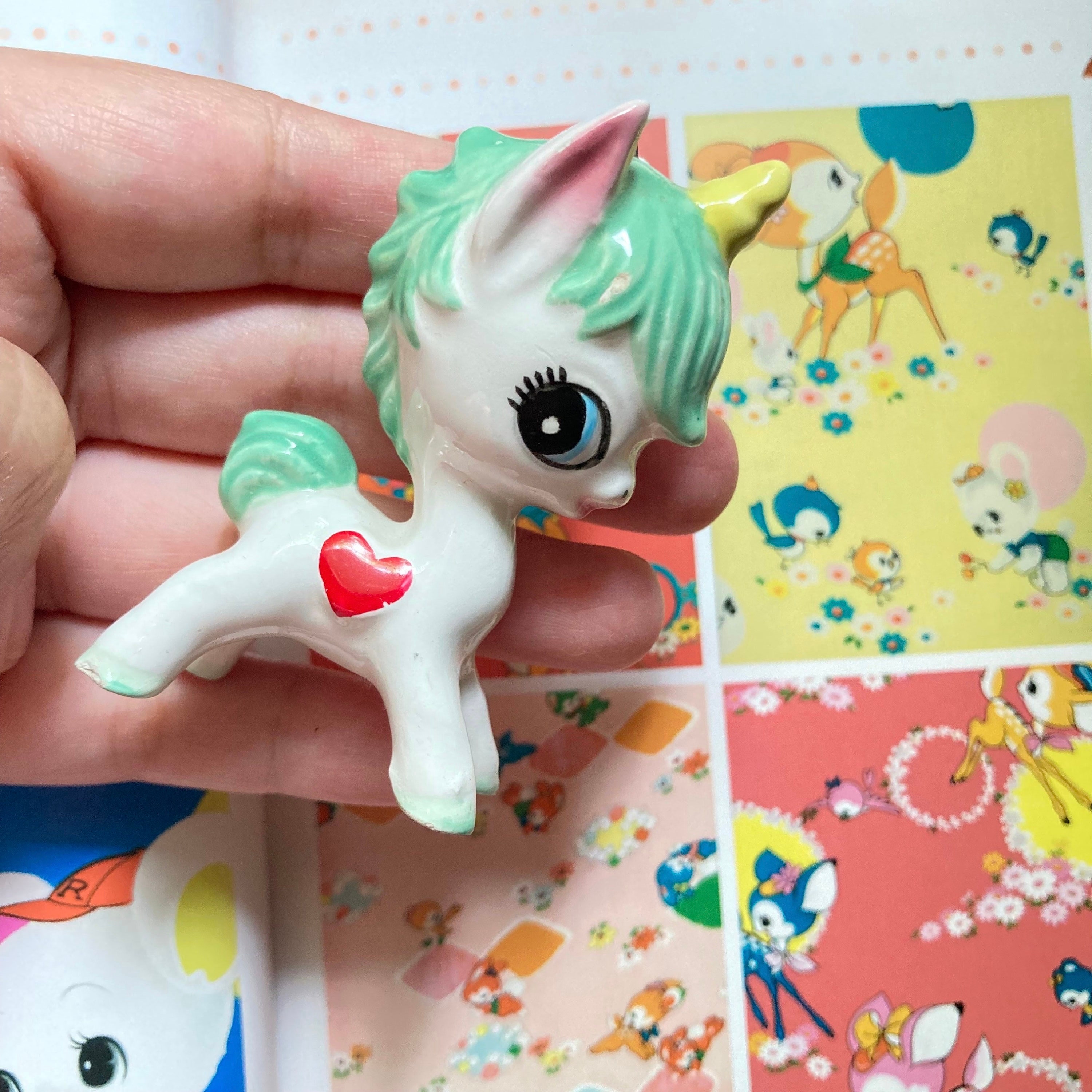 Cute Vintage Unicorn by Naito Rune Ceramic Figurine Kitschy Cute