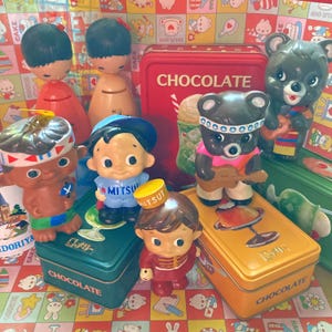 Bonita hucha japonesa vintage de vinilo suave/goma Sofubi / figura retro Showa de juguete de Japón de los años 60/70: elige una