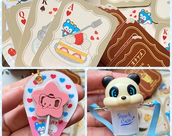 Cute Cafe Ochame Friends Mini Playing Cards or Panda Bottle or Chocolate from Japan : choose one