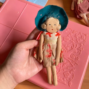 Kawaii vintage handmade Girl Doll How to do it the same way as Bunka doll from Japan