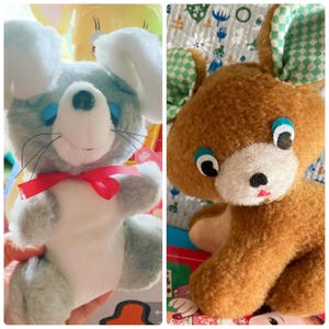 Cute Japanese vintage 1960s 1970s Showa Bear OR Mouse Ayumi Uyama style stuffed animal plush toy kitschy plushie doll from Japan : pick one
