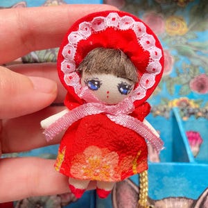 Cute Japanese handmade Little Red Bunka baby doll