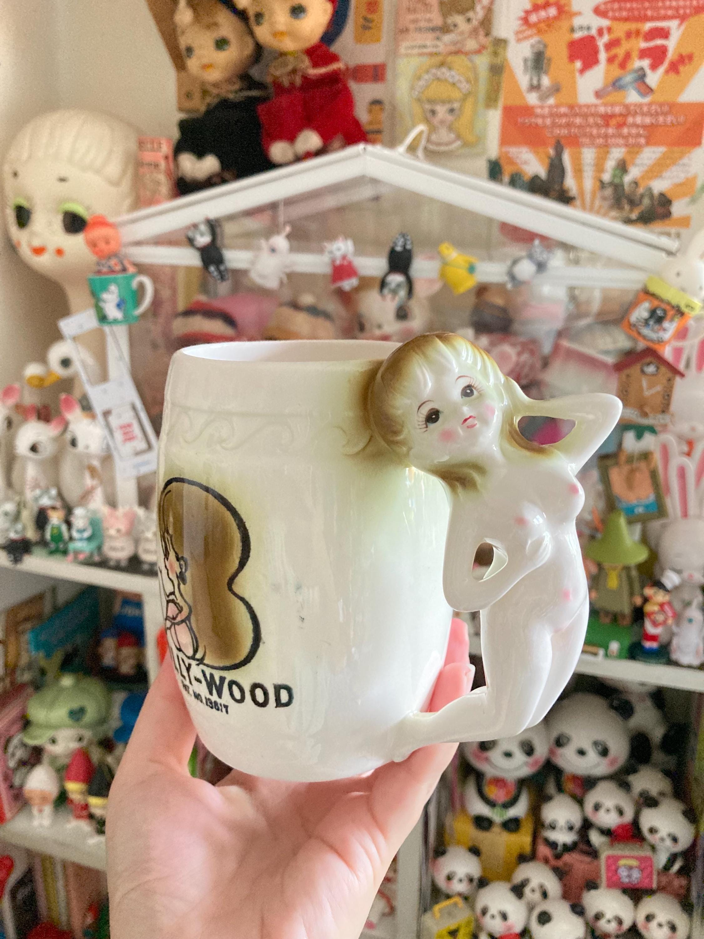 Japanese Vintage Showa Sexy Girl Nude Mug Kawaii Risqué Barware
