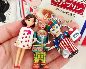 Cute miniature tiny Licca Chan Doll OR Happy Bunny Drummer OR BoY Toy Seller from Japan / pick one