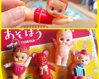 Kawaii Yujin miniature tiny retro Kewpie QP or Teddy Bear celluloid doll toy from Sekiguchi Japan (pick one)