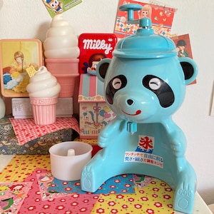 Cute Japanese vintage Blue Panda Ice Shaver for making shaved ice Kakigori from Japan / made in Japan