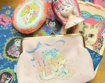 Kawaii ADO Mizumori Mon Loulou Purse Bag or Oval Tin Box retro kawaii sexy style Japan Collectible (choose one)
