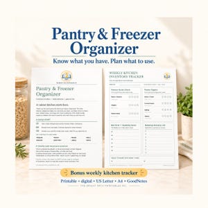 Pantry & Freezer Organizer Bundle | Meal Planner, Grocery List | Weekly Kitchen Inventory Tracker (Digital Download)