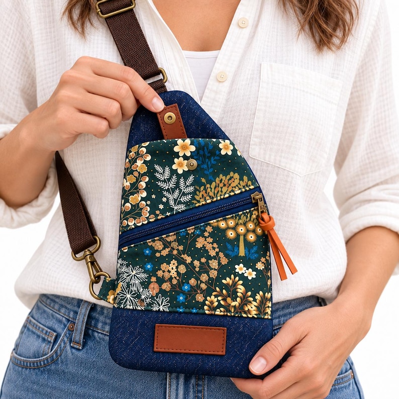 Phone Sling Bag Sewing Pattern PDF, Crossbody Cell Phone Pouch, Zipper ...