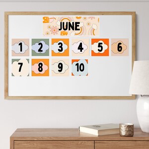 Groovy Calendar, Dates, Numbers, Locker Numbers, Birthday Board, Drawer Labels, Editable, Printables