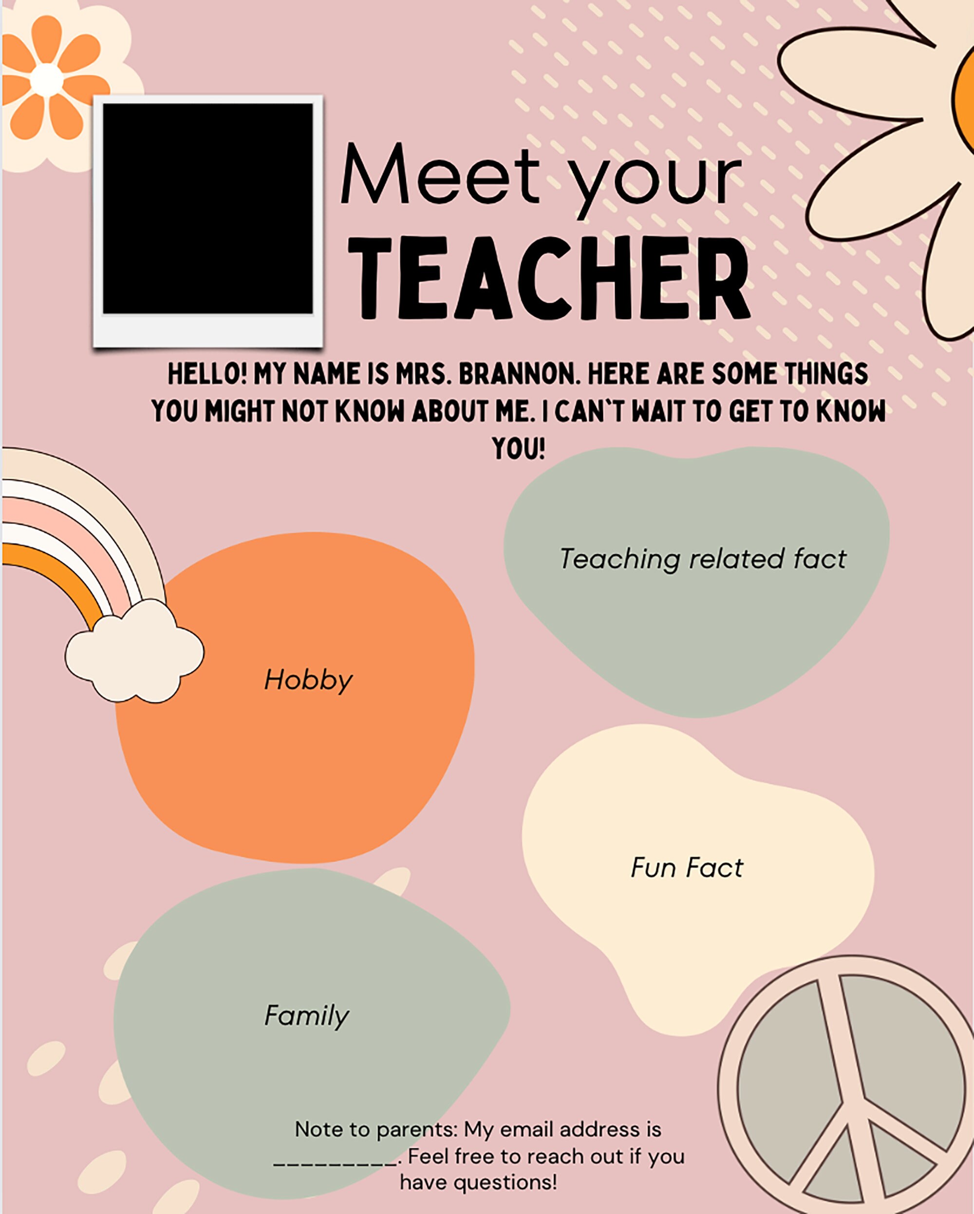 Meet the Teacher Printable - Etsy