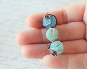 Handmade Blue Round Agate Wire Wrapped Pendant