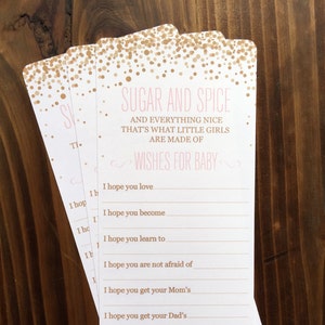 Sugar and Spice et Everything Nice baby shower wish cards