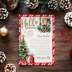 Editable Hello from your Elf -  Christmas elf arrival letter - Christmas Elf Letter - Customizable PDF DIY File