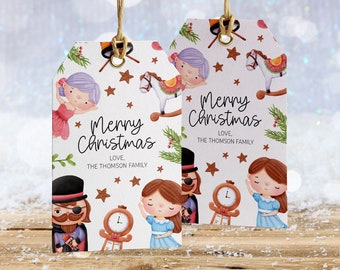 Christmas Nutcracker Merry Christmas Gift Tag - Nutcracker ballet Christmas Gift Tag - Holiday Christmas Nutcracker Gift Tag