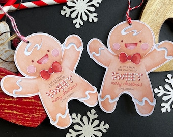 Christmas Gingerbread Man Tag - A Treat for Someone Sweet Christmas Gift Tag EDITABLE DIY - Classroom Exchange Christmas Treat Tag