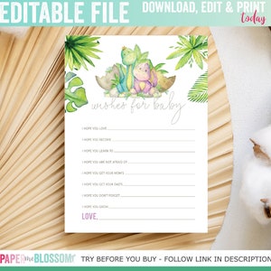 Bewerkbare gebrul het is een jongen dinosaurus baby shower wenskaarten - Rawr dinosaurus baby teddykaart - Dino baby gebeden voor baby shower kaart PDF 5x7