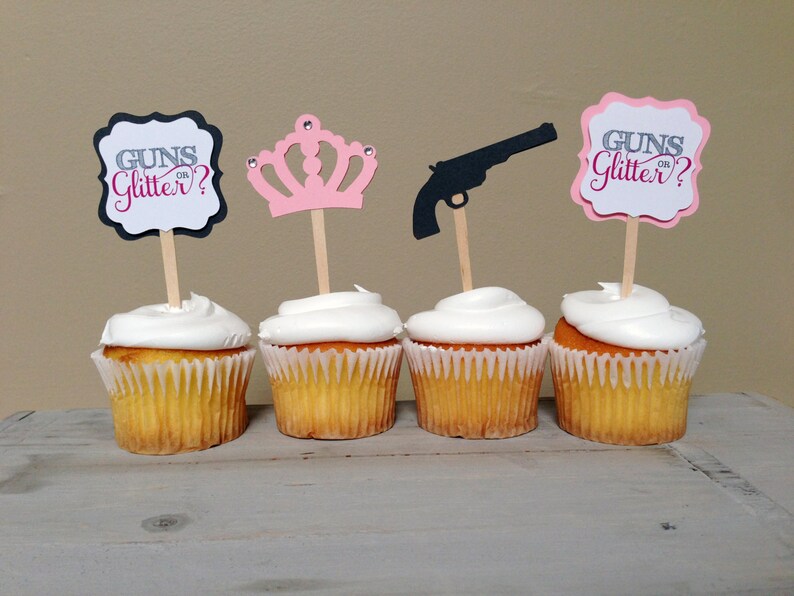 GUNS OR GLITTER Gender Reveal Baby Shower Confetti Etsy