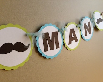 Mustache Little Man Banner (Birthday or Baby Shower)