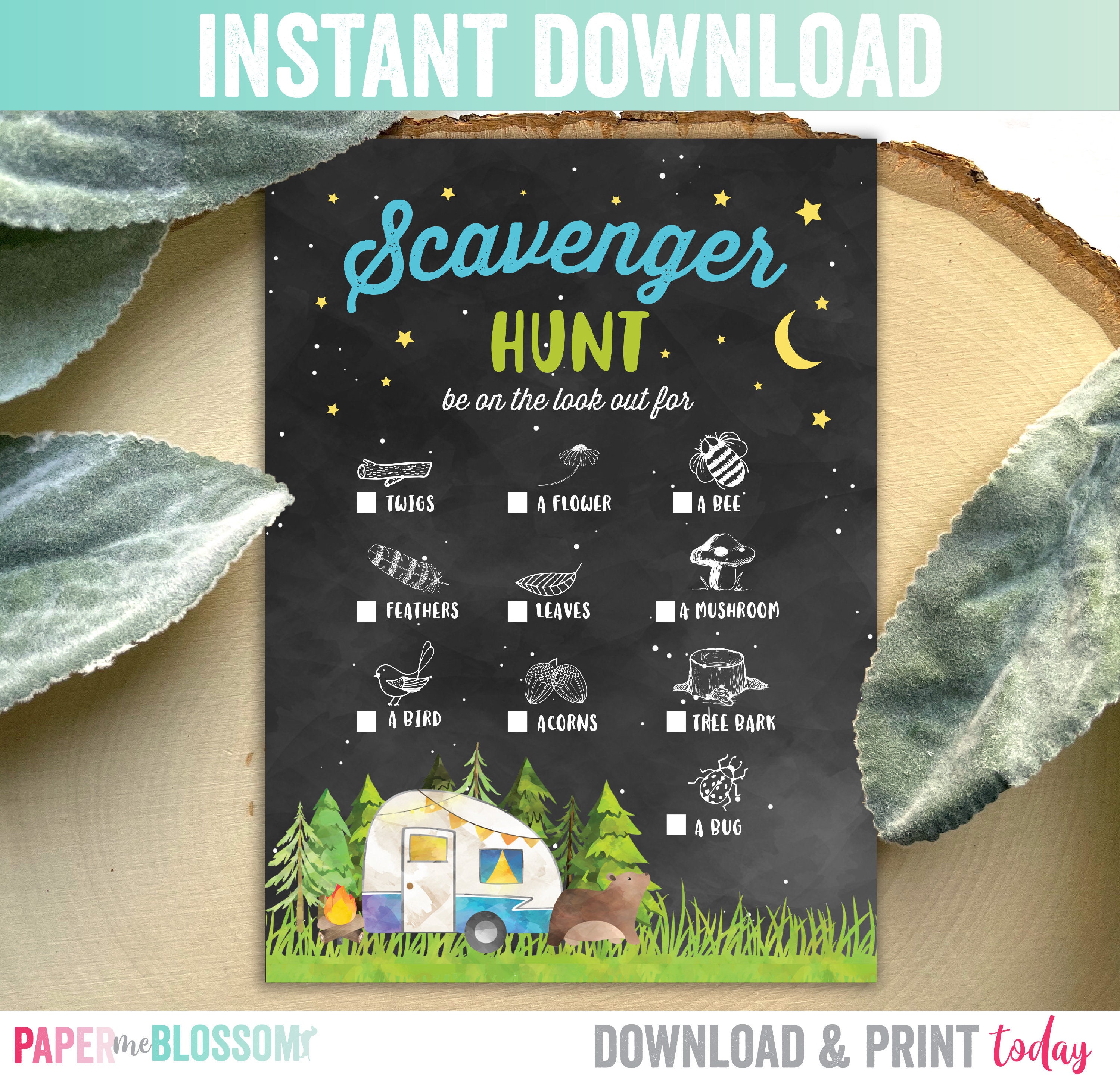 Happy Camper Scavenger Hunt Printable Happy Camper Scavenger Hunt Printable