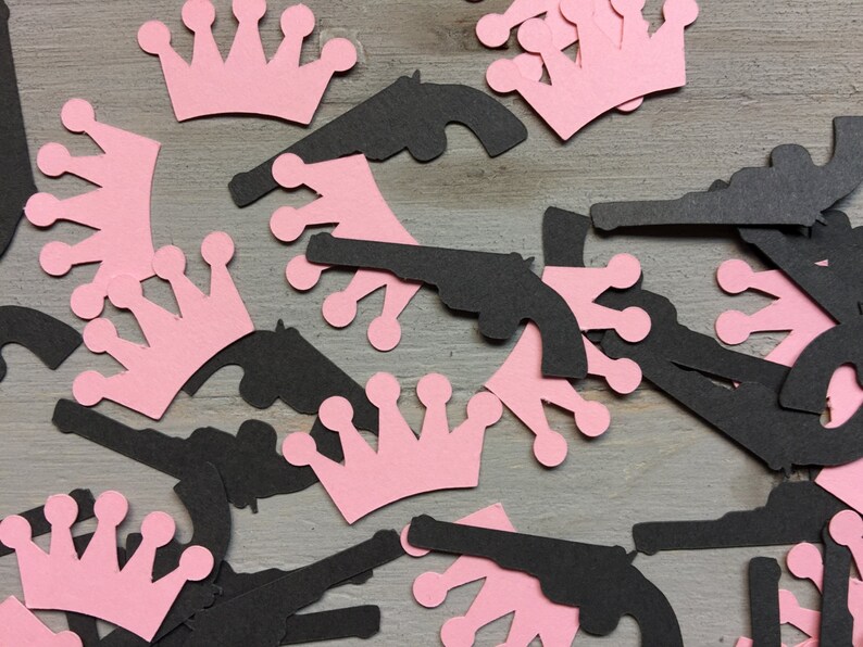 GUNS OR GLITTER Gender Reveal Baby Shower Confetti Etsy