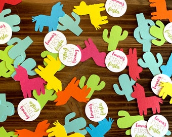 Fiesta Cactus Piñata Confetti - Fiesta Custom name Confetti - Personalized Fiesta Confetti (134 pieces)