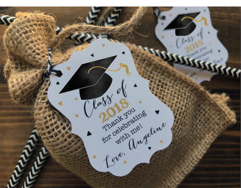 12 Graduation Favor Tags Graduation Thank You Favor Tags Etsy