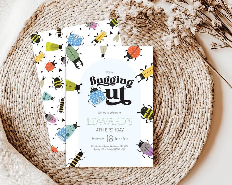 Editable We're Bugging Out Birthday Thank You Favor Gift Tag-insect ...