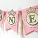 Pink and Gold Glitter Custom Crown Princess Birthday Banner | Etsy