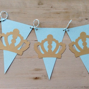 Little Prince blue and shimmery gold Baby Shower / Little Prince birthday banner / Garland