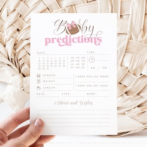 Juego de baby shower de niña de fútbol retro editable: tarjeta con consejos y predicciones de niña de fútbol geniales, PDF 5x7