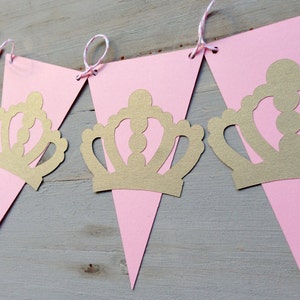 Little Princess Pink and shimmery gold Baby Shower / Little Princess birthday banner / Garland image 2